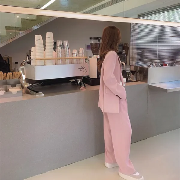 Office Lady Korean Style Blazer And Pant 2 Piece Suit Set - Image 4