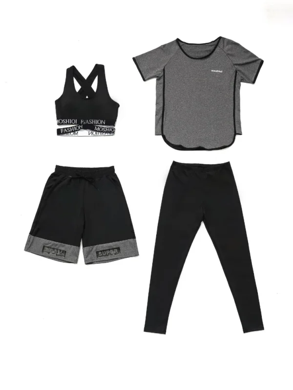 Korean Style 5 Piece Fitness Training Seamless Yoga Suit - Image 4