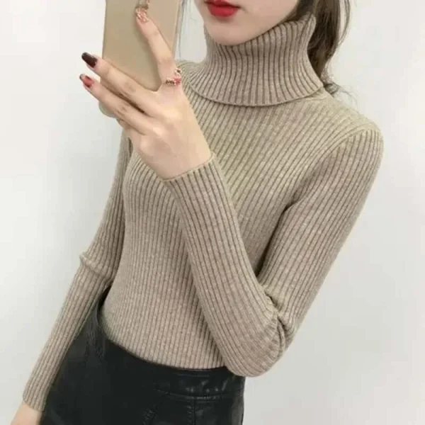 Women High Neck Top Slim Knitwear Ladies Fashion Sweater - Image 7