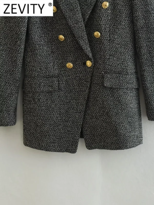Elegant Office Dress Notched Collar Coat Formal Outerwear - Image 4