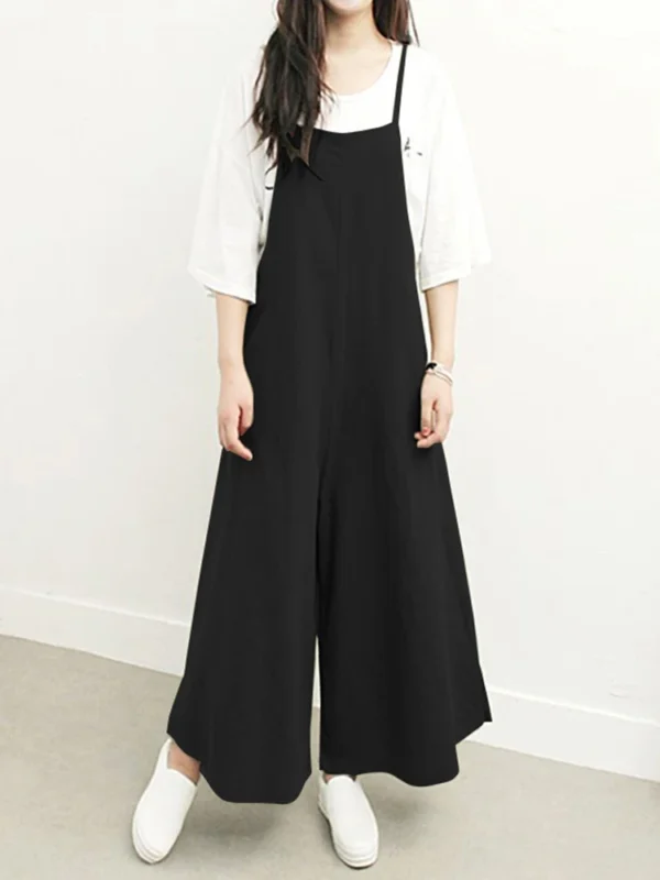 Women'S Overalls Elegant Wide Leg Pants Sleeveless Casual Jumpsuit - Image 4