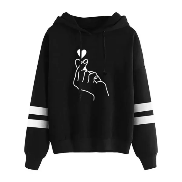 Women'S Korean Style Hooded Sweatshirt Printed Sweatshirt - Image 10