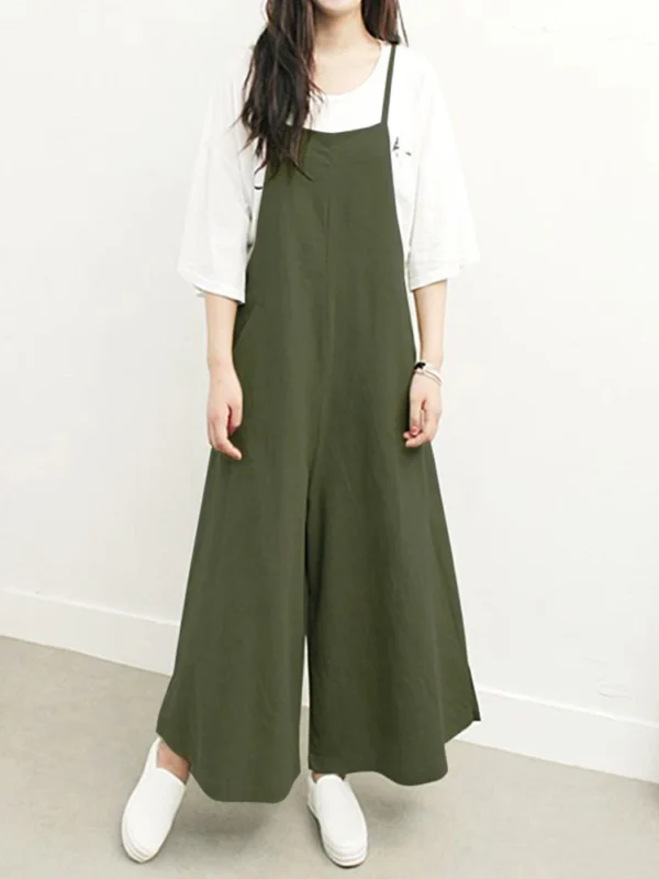 Women'S Overalls Elegant Wide Leg Pants Sleeveless Casual Jumpsuit - Image 3
