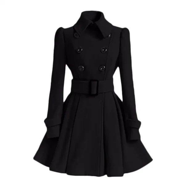Stylish Winter Coats Double Breasted Trench Coat Belt Buckle - Image 9