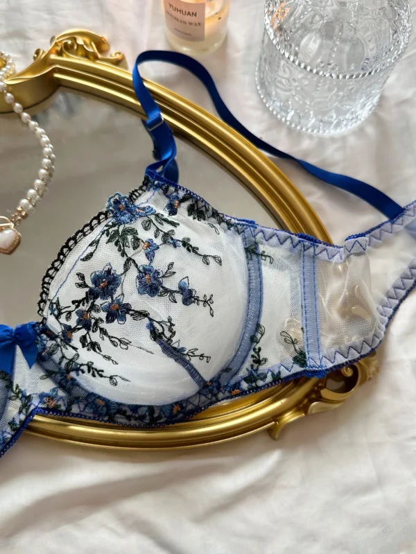 3D Floral Bikini Lingerie See Through Sheer Lace Outfit - Image 3