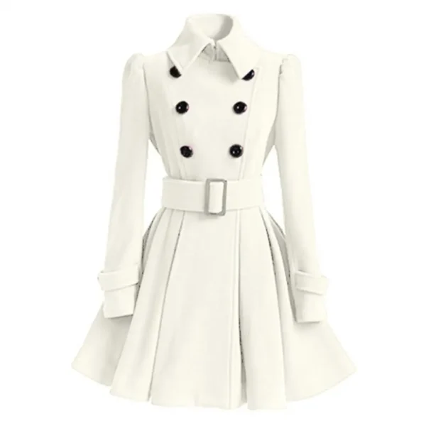 Stylish Winter Coats Double Breasted Trench Coat Belt Buckle - Image 4