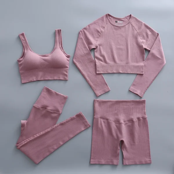 Women'S Seamless Yoga Suit Set 2/3/4 Pieces Gym Clothes - Image 6