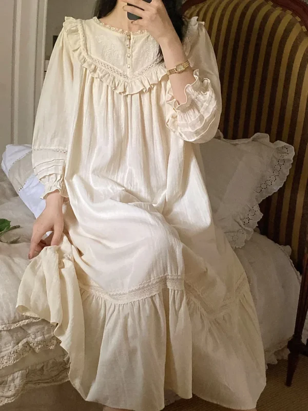 Women Pure Cotton Long Cute Nighty - Image 3