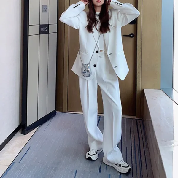 Office Lady Korean Style Blazer And Pant 2 Piece Suit Set - Image 2