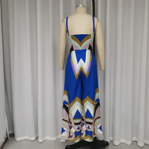 Women'S Jumpsuit Printed Backless Wide Legs Jumpsuit - Image 3