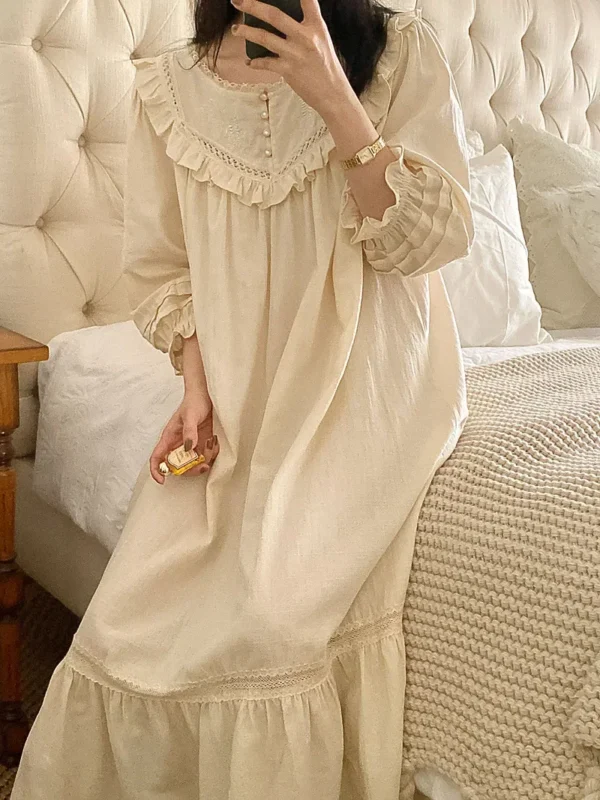 Women Pure Cotton Long Cute Nighty - Image 5