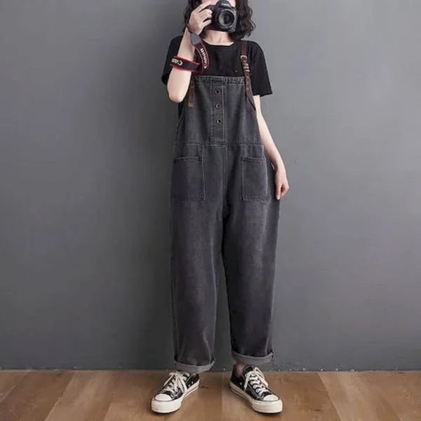 Korean Jumpsuit Black Jumpsuits Denim For Women - Image 4