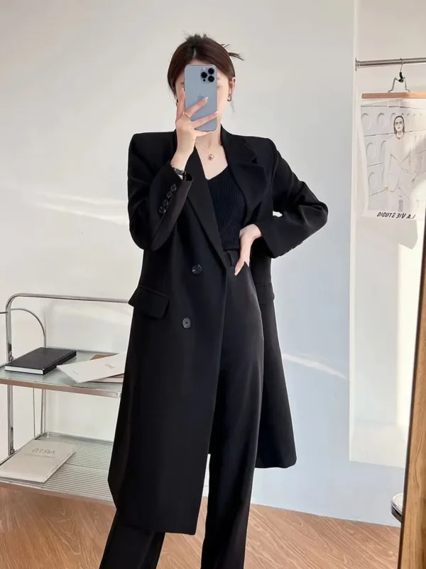 Fashionable Korean Style Long Coat Single Breasted Coats - Image 4