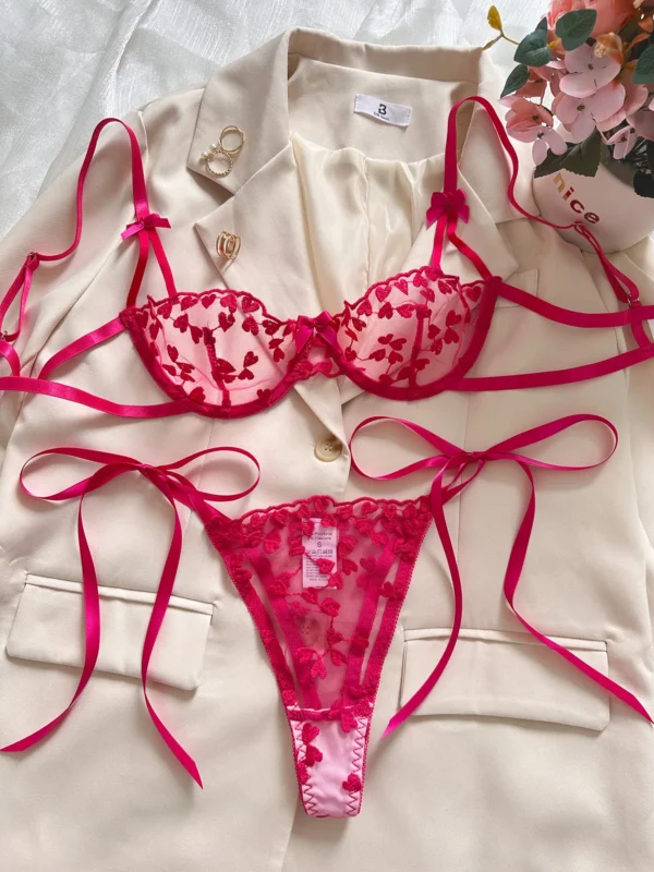Sexy Bikini For Fine Women Heart-Shaped Embroidery - Image 8