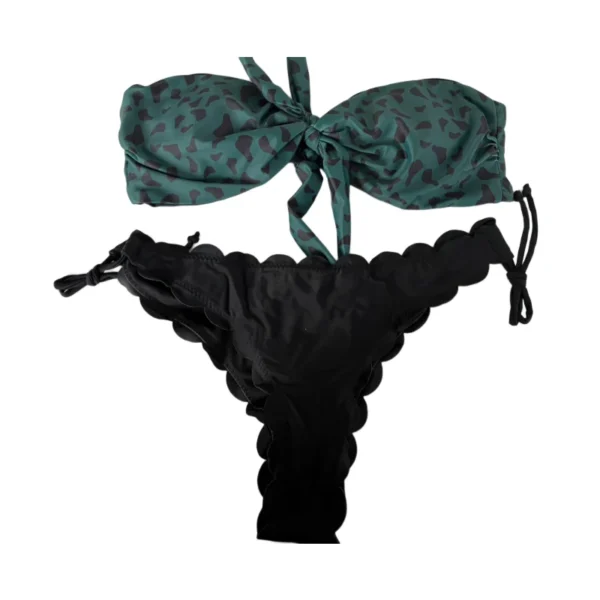 Sexy Bikini Strapless Ruffled Bow Drawstring Bikini - Image 3