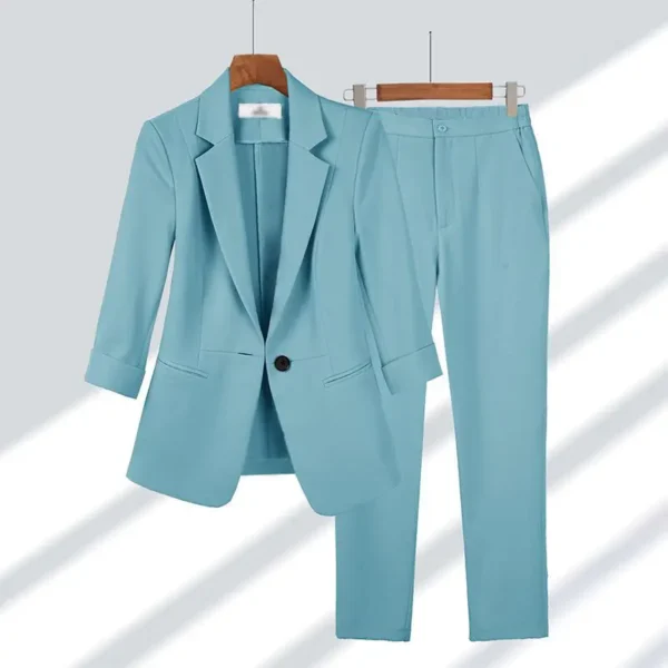 Casual Blazer And Pant For Office Lady Notched Collar Coat - Image 6