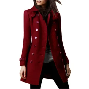 Korean Style Women's Cute Winter Coat Double Breasted Coat