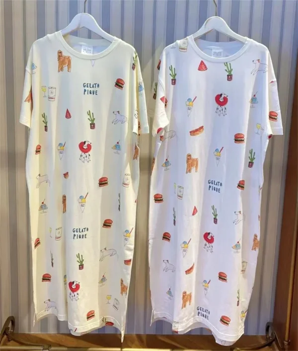 One Piece Long Maxi Cute Nighty Gown - Image 2
