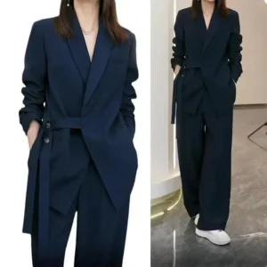 Women's Korean Style Suit Two Piece Matching Suit Set