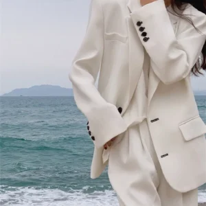 Office Lady Korean Style Blazer And Pant 2 Piece Suit Set
