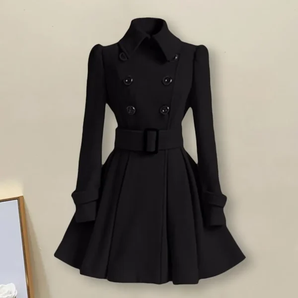 Stylish Winter Coats Double Breasted Trench Coat Belt Buckle - Image 3