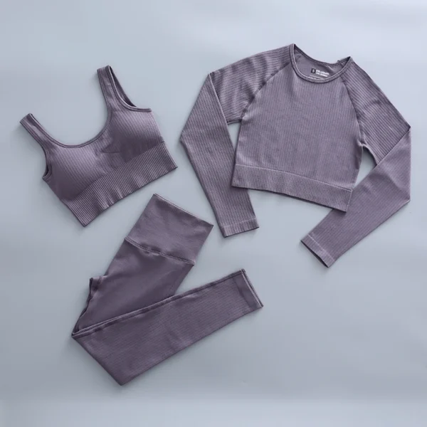 Women'S Seamless Yoga Suit Set 2/3/4 Pieces Gym Clothes - Image 10