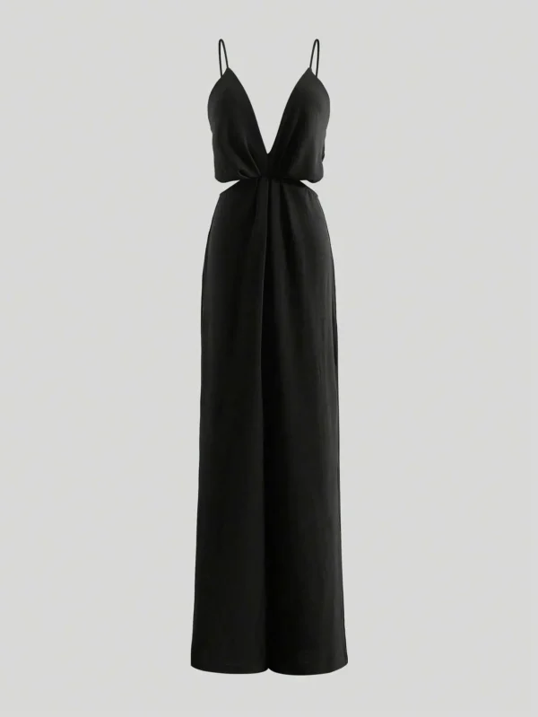 Women'S Wide Leg Casual Jumpsuits Backless With Zipper - Image 4
