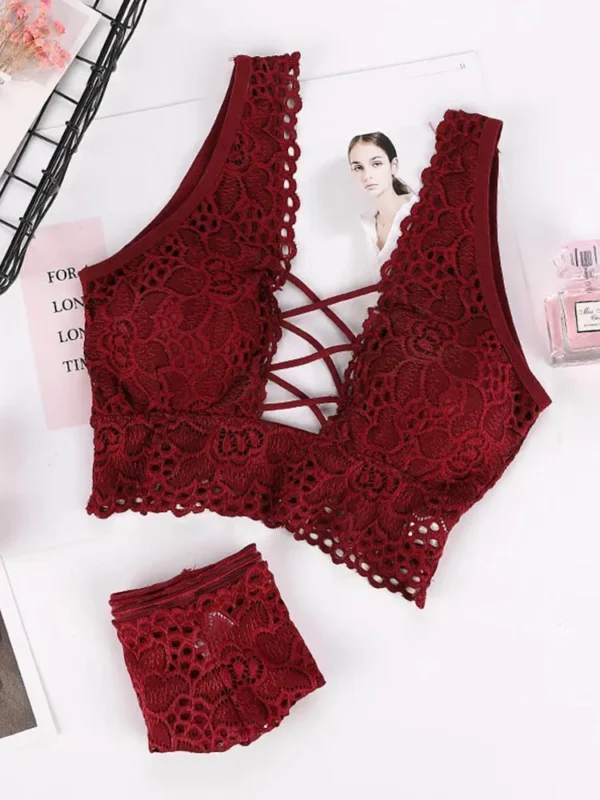 Women Bra Set Sexy Bikini Cross Straps Bra Panty Set