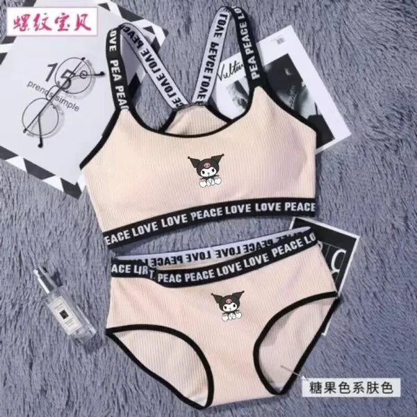 Cute Girl'S Bra No Steel Ring Bra Set Beautiful Back Bikini Set - Image 5