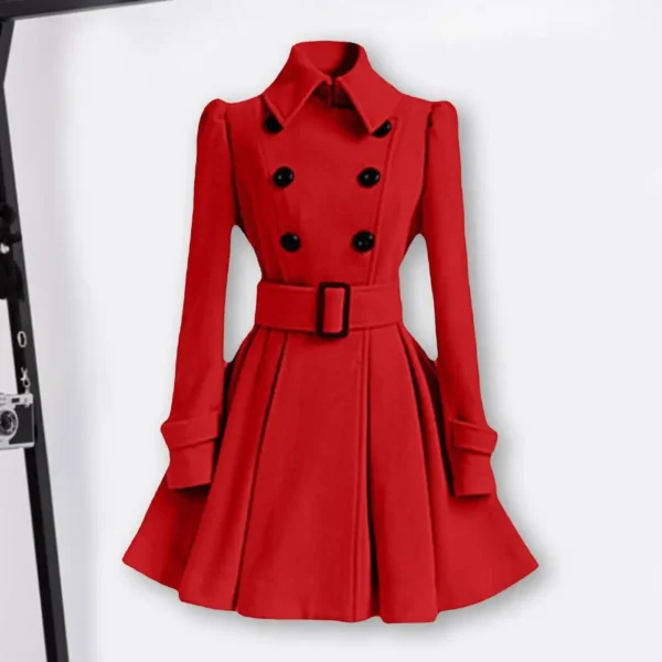 Stylish Winter Coats Double Breasted Trench Coat Belt Buckle - Image 2