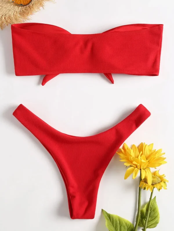 Women'S Sexy Bikini Bow Split Bikini - Image 3