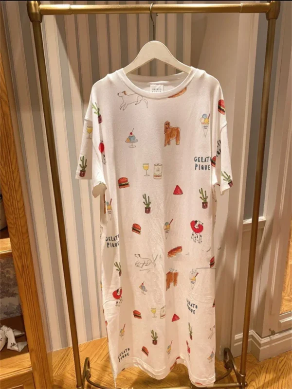 One Piece Long Maxi Cute Nighty Gown - Image 7