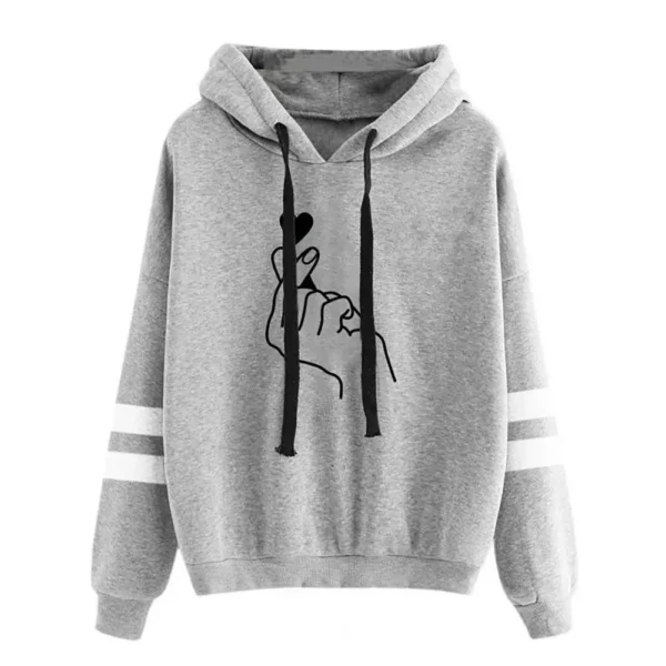 Women'S Korean Style Hooded Sweatshirt Printed Sweatshirt - Image 4