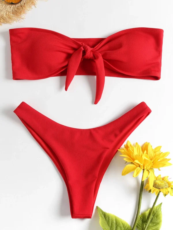 Women'S Sexy Bikini Bow Split Bikini - Image 2