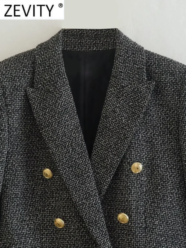 Elegant Office Dress Notched Collar Coat Formal Outerwear - Image 3