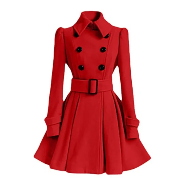 Stylish Winter Coats Double Breasted Trench Coat Belt Buckle - Image 10