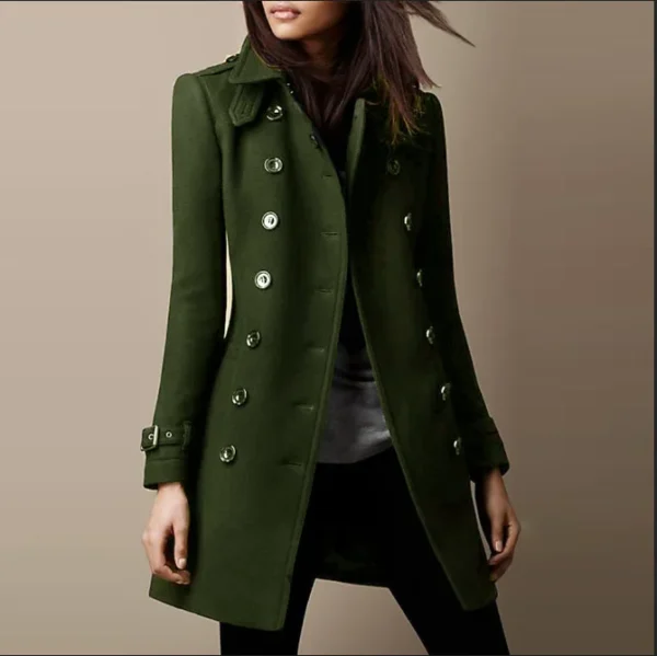 Korean Style Women'S Cute Winter Coat Double Breasted Coat - Image 3