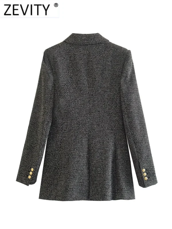 Elegant Office Dress Notched Collar Coat Formal Outerwear - Image 2