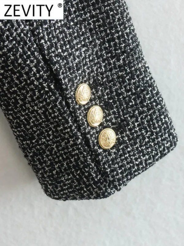 Elegant Office Dress Notched Collar Coat Formal Outerwear - Image 6