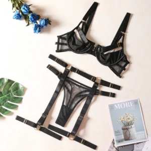 Sexy Bikini Transparent Women Underwear Sets Push Up Bra