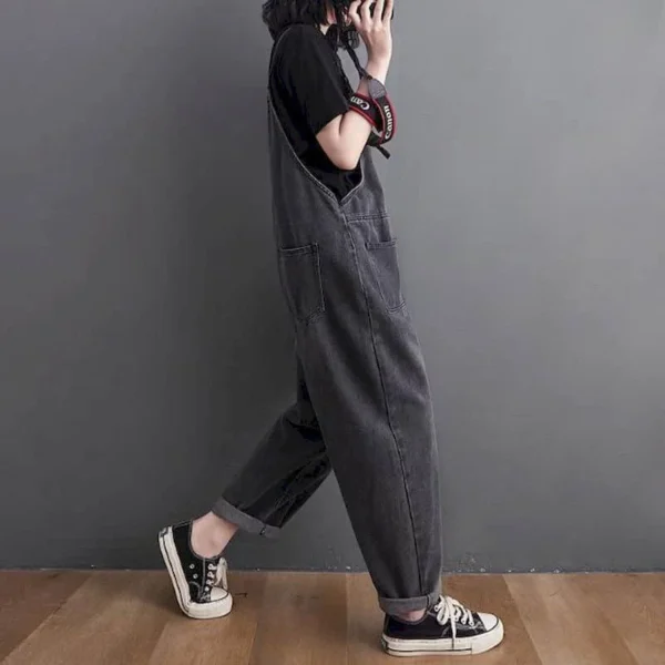 Korean Jumpsuit Black Jumpsuits Denim For Women - Image 2