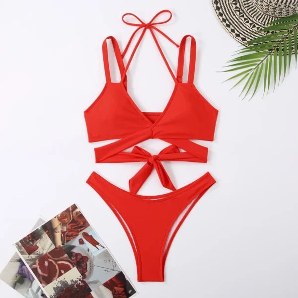 Women'S Strap Ties Bikini Set Sexy Bikini Cute Two Piece Bikinis - Image 6