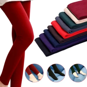 Women Warm Velvet Leggings Fleece Lined Pantyhose