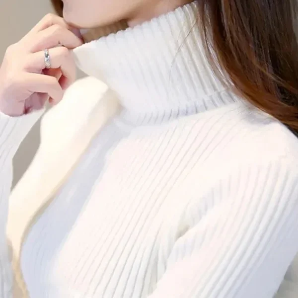 Women High Neck Top Slim Knitwear Ladies Fashion Sweater - Image 10