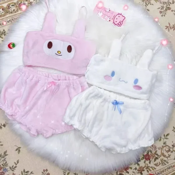 Anime Bikini Soft Plush Underwear Lolita Cartoon Bra Panty Set