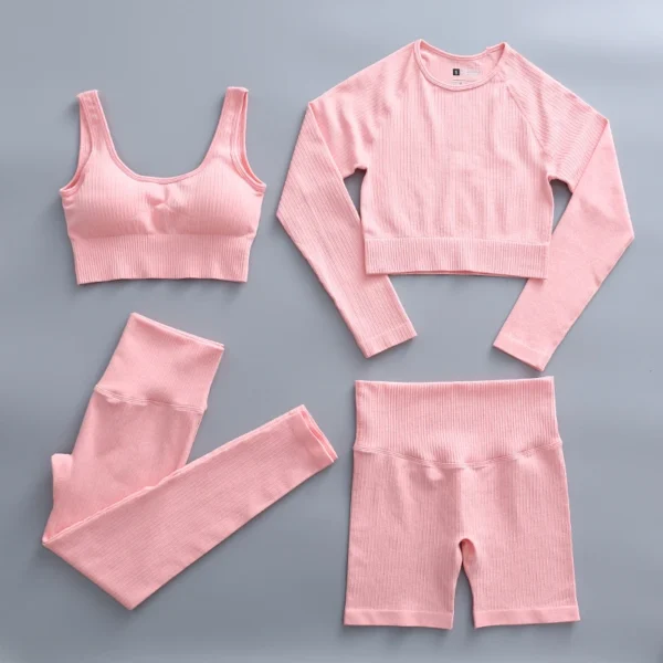 Women'S Seamless Yoga Suit Set 2/3/4 Pieces Gym Clothes