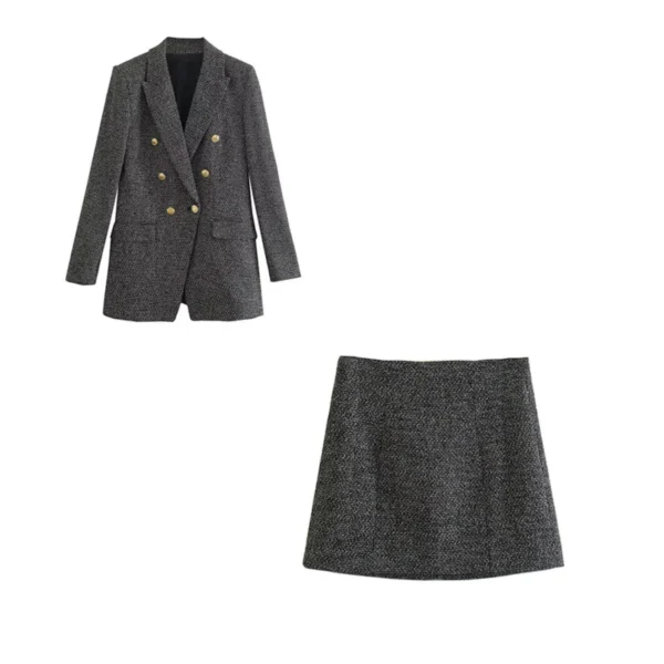 Elegant Office Dress Notched Collar Coat Formal Outerwear - Image 7