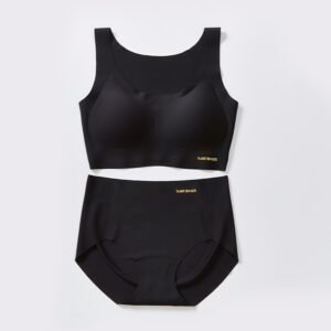 Seamless Suit Latex Gather Nylon Vest And Pant Set