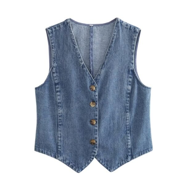 Fashionable Denim Top Waistcoat Vest Women
