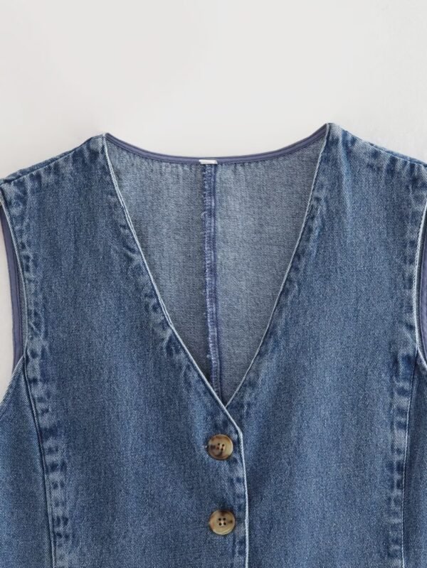 Fashionable Denim Top Waistcoat Vest Women - Image 3